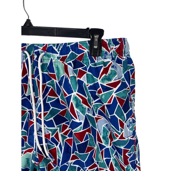 Nautica Men’s Large Board Shorts Abstract Mosaic Print Swim Trunks - Picture 4 of 8